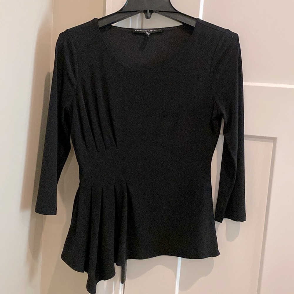 White House Black Market 3/4 length sleeve black top
